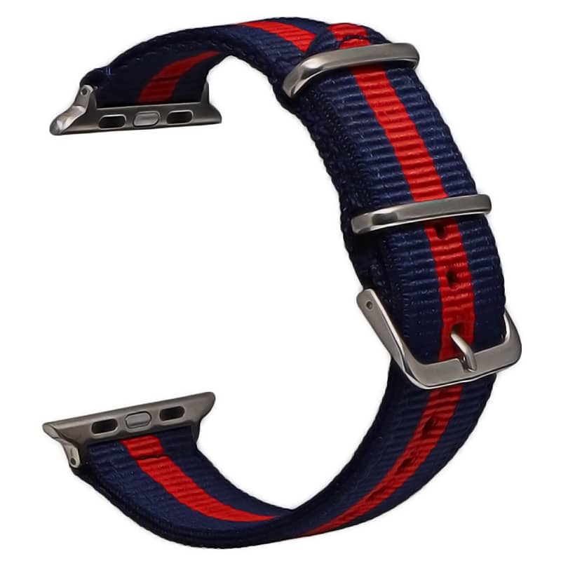 Bracelet Apple Watch en tissu 38 40 41 42 44 45 49 mm compatible serie 1 2 3 4 5 6 7 8 se et Apple Watch Ultra - Bracelet country edition eWatch Straps bleu rouge