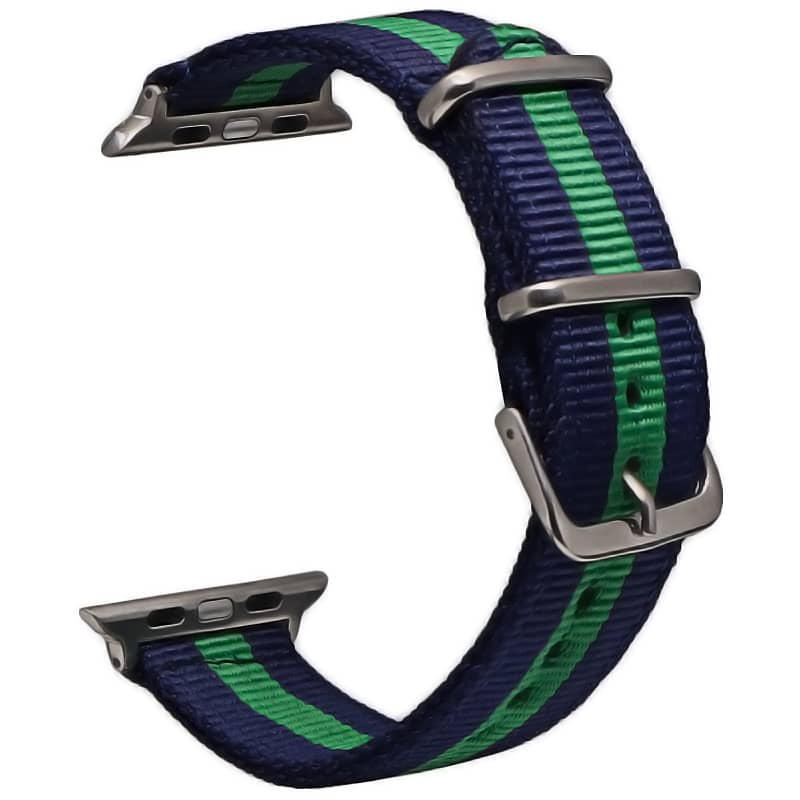 Bracelet Apple Watch en tissu 38 40 41 42 44 45 49 mm compatible serie 1 2 3 4 5 6 7 8 se et Apple Watch Ultra - Bracelet country edition eWatch Straps bleu vert