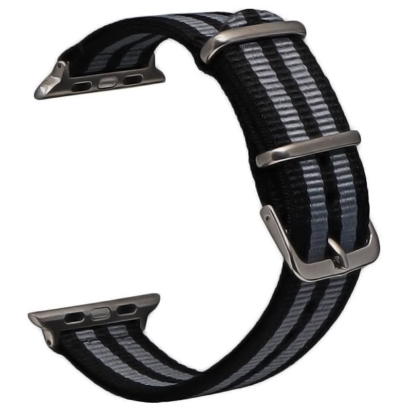 Bracelet Apple Watch en tissu 38 40 41 42 44 45 49 mm compatible serie 1 2 3 4 5 6 7 8 se et Apple Watch Ultra - Bracelet country edition eWatch Straps noir gris