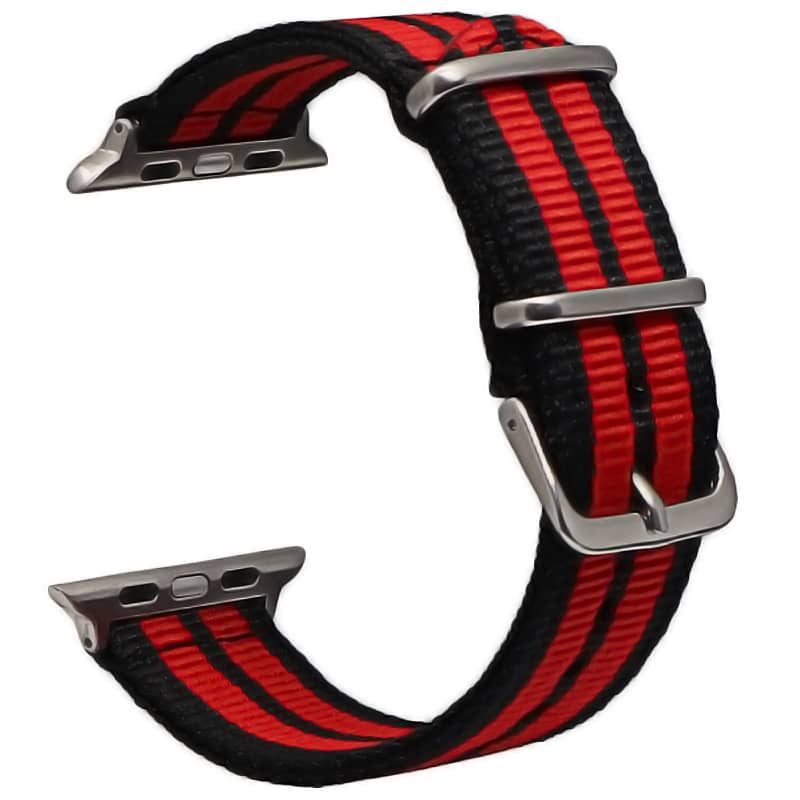 Bracelet Apple Watch en tissu 38 40 41 42 44 45 49 mm compatible serie 1 2 3 4 5 6 7 8 se et Apple Watch Ultra - Bracelet country edition eWatch Straps noir rouge
