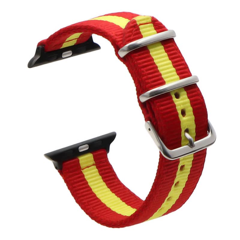 Bracelet Apple Watch en tissu 38 40 41 42 44 45 49 mm compatible serie 1 2 3 4 5 6 7 8 se et Apple Watch Ultra - Bracelet country edition eWatch Straps jaune rouge