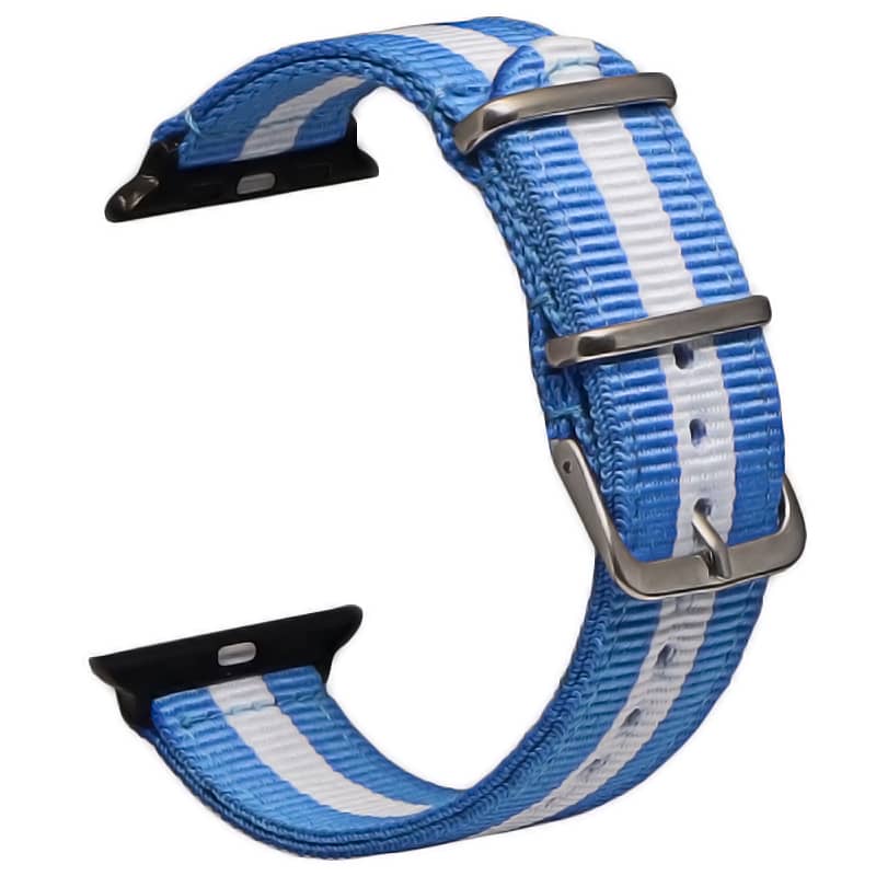 Bracelet Apple Watch en tissu 38 40 41 42 44 45 49 mm compatible serie 1 2 3 4 5 6 7 8 se et Apple Watch Ultra - Bracelet country edition eWatch Straps bleu blanc