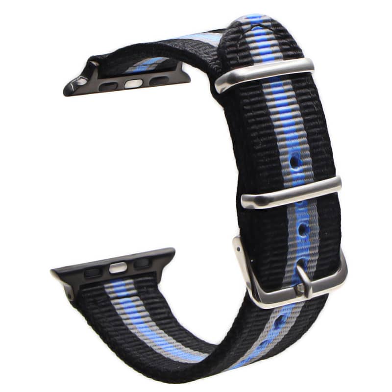Bracelet Apple Watch en tissu 38 40 41 42 44 45 49 mm compatible serie 1 2 3 4 5 6 7 8 se et Apple Watch Ultra - Bracelet country edition eWatch Straps noir bleu gris