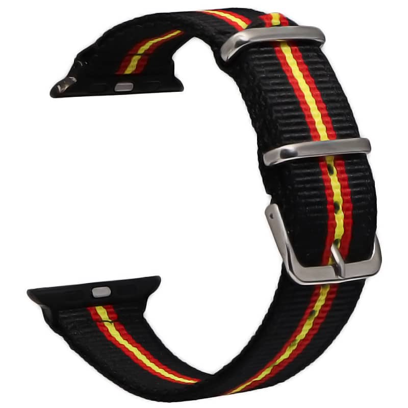 Bracelet Apple Watch en tissu 38 40 41 42 44 45 49 mm compatible serie 1 2 3 4 5 6 7 8 se et Apple Watch Ultra - Bracelet country edition eWatch Straps noir rouge jaune