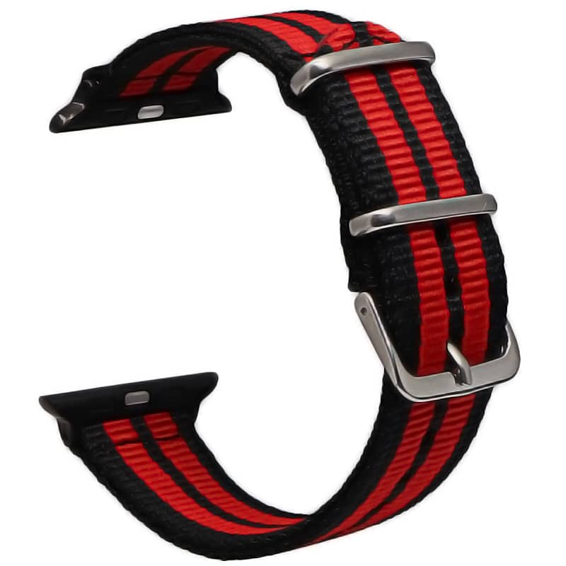 Bracelet Apple Watch en tissu 38 40 41 42 44 45 49 mm compatible serie 1 2 3 4 5 6 7 8 se et Apple Watch Ultra - Bracelet country edition eWatch Straps bandes rouge noir