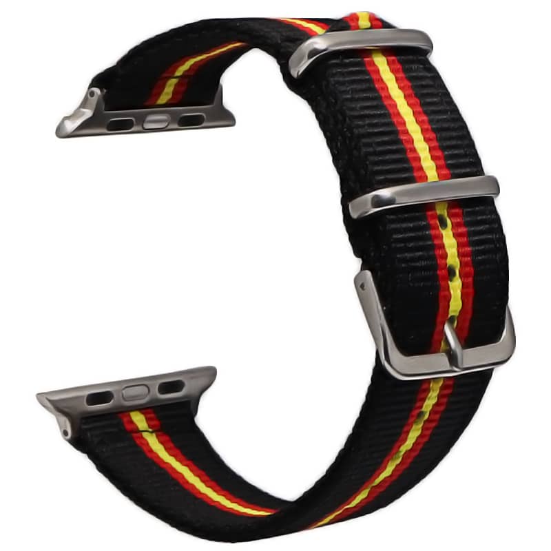 Bracelet Apple Watch en tissu 38 40 41 42 44 45 49 mm compatible serie 1 2 3 4 5 6 7 8 se et Apple Watch Ultra - Bracelet country edition eWatch Straps noir rouge jaune