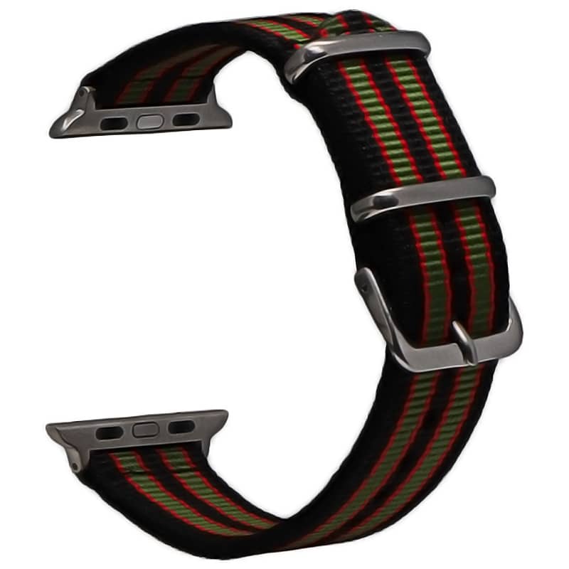 Bracelet Apple Watch en tissu 38 40 41 42 44 45 49 mm compatible serie 1 2 3 4 5 6 7 8 se et Apple Watch Ultra - Bracelet country edition eWatch Straps style gucci noir vert rouge