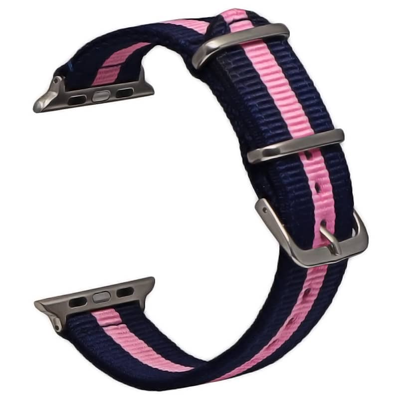 Bracelet Apple Watch en tissu 38 40 41 42 44 45 49 mm compatible serie 1 2 3 4 5 6 7 8 se et Apple Watch Ultra - Bracelet country edition eWatch Straps rose bleu