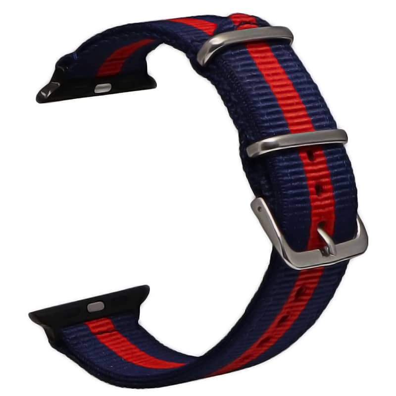 Bracelet Apple Watch en tissu 38 40 41 42 44 45 49 mm compatible serie 1 2 3 4 5 6 7 8 se et Apple Watch Ultra - Bracelet country edition eWatch Straps bleu rouge