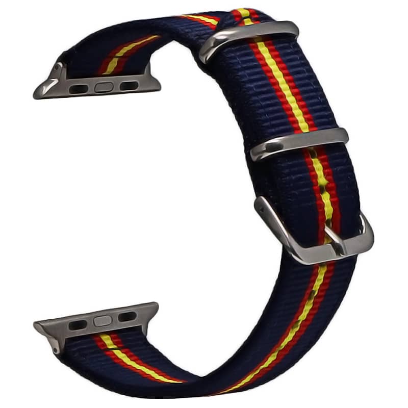 Bracelet Apple Watch en tissu 38 40 41 42 44 45 49 mm compatible serie 1 2 3 4 5 6 7 8 se et Apple Watch Ultra - Bracelet country edition eWatch Straps bleu rouge jaune