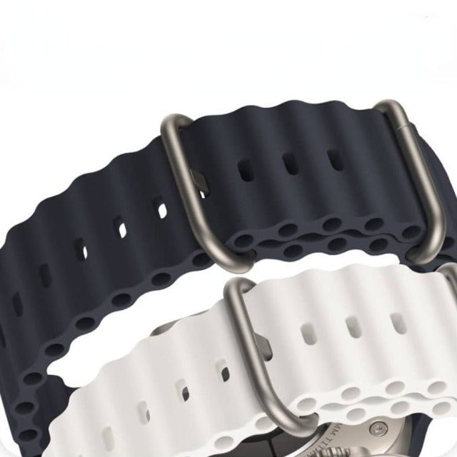 Boucles océan bleu et blanche pour Apple Watch