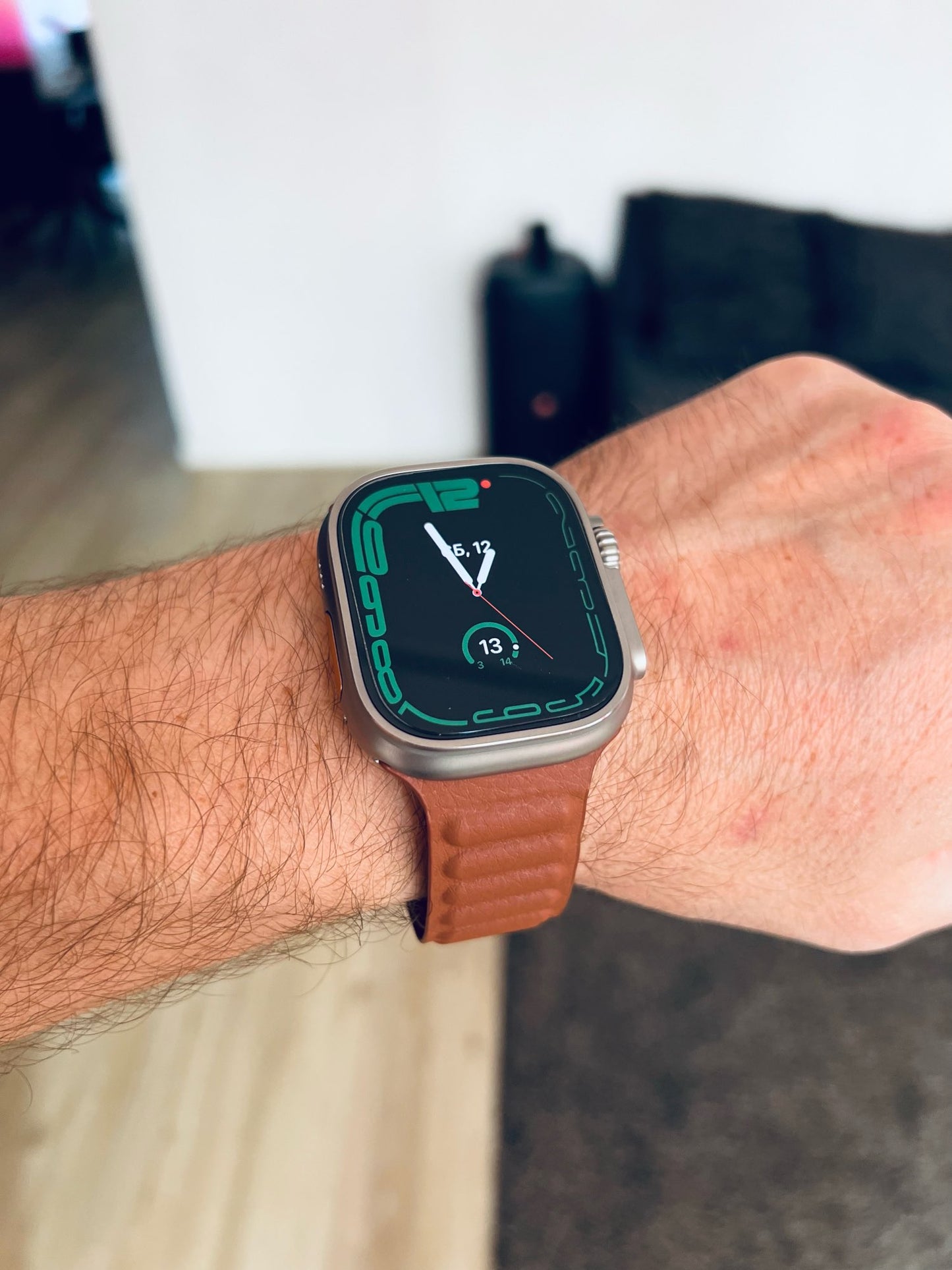 Bracelets Apple Watch magnétique en cuir marron Ultra