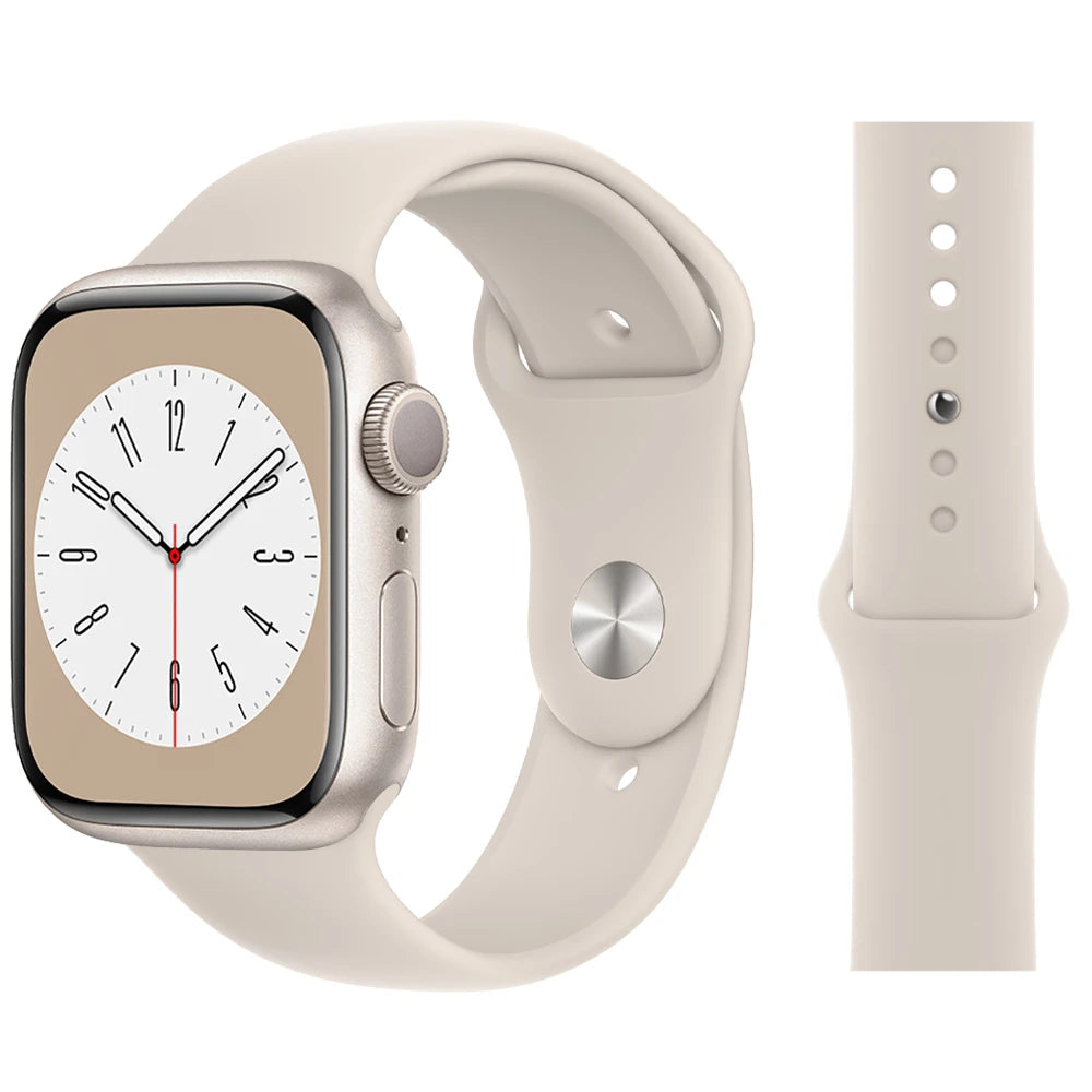 Bracelet beige en silicone pour apple watch