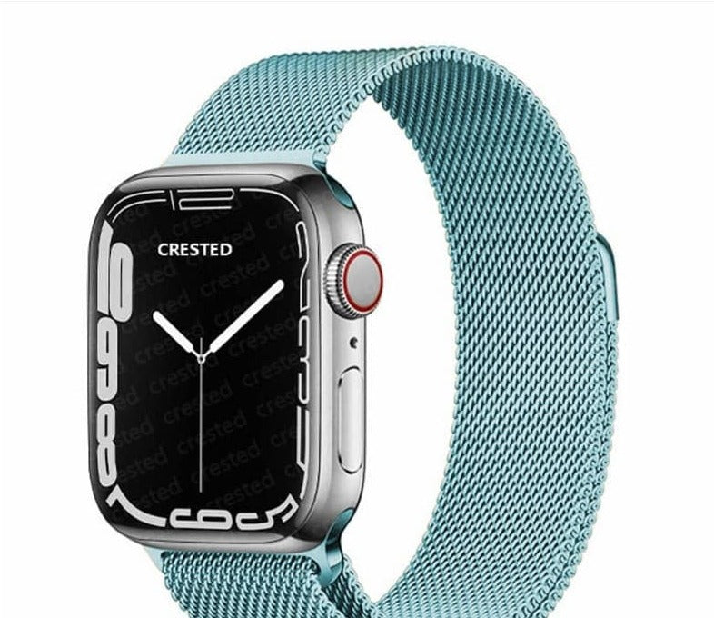 Bracelet Apple Watch Milanais bleu turquoise