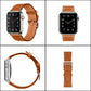 Bracelets Apple Watch 38 40 41 42 44 45 49 mm compatible serie 1 2 3 4 5 6 7 8 se et Ultra Bracelet cuir classique bicolore eWatch Straps
