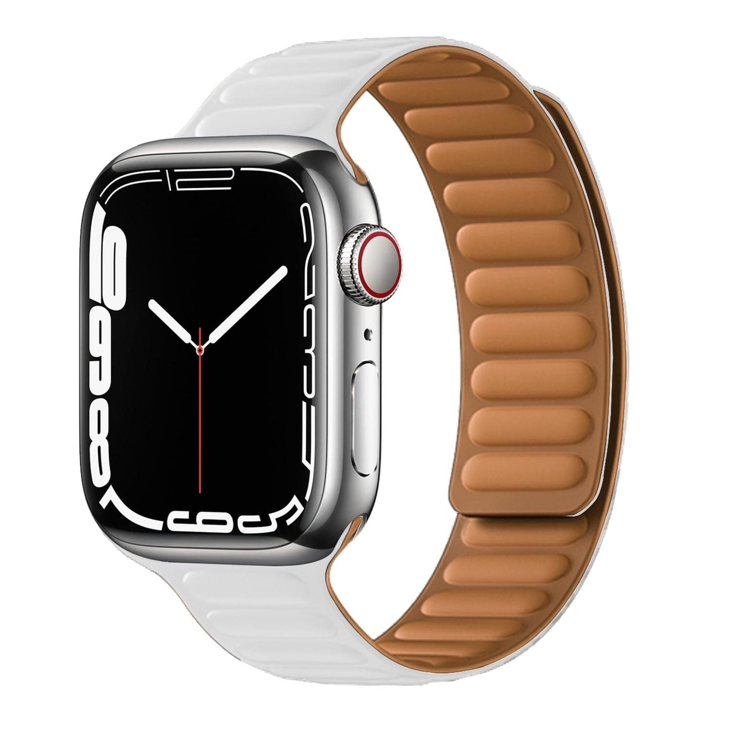 Bracelets Apple Watch Blanc 38 40 41 42 44 45 49 mm compatible serie 1 2 3 4 5 6 7 8 se et Ultra Boucle magnétique en silicone eWatch Straps
