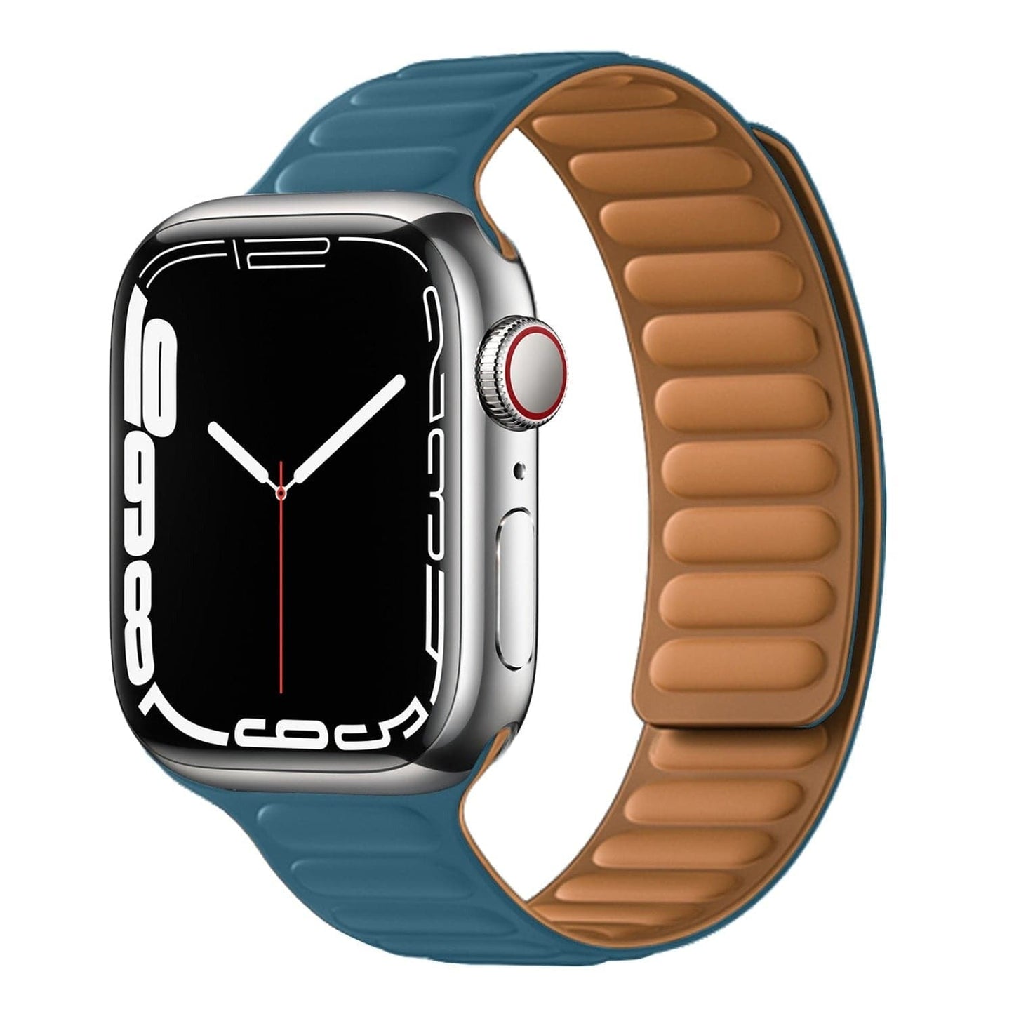 Bracelets Apple Watch Bleu 38 40 41 42 44 45 49 mm compatible serie 1 2 3 4 5 6 7 8 se et Ultra Boucle magnétique en silicone eWatch Straps