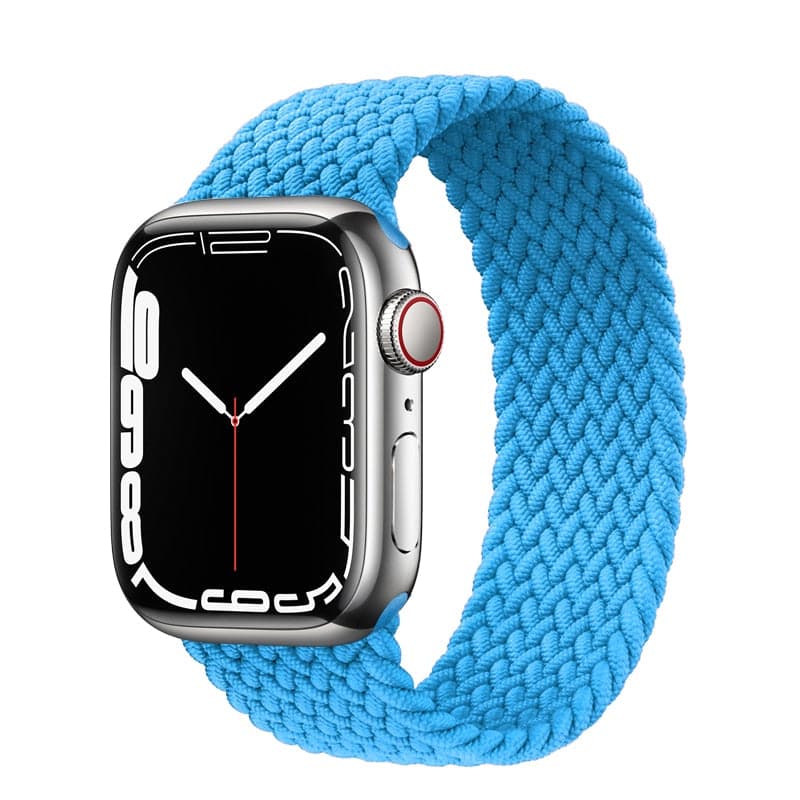 Bracelets Apple Watch Bleu ciel 38 40 41 42 44 45 49 mm S compatible serie 1 2 3 4 5 6 7 8 se et Ultra Bracelet tressé uni eWatch Straps