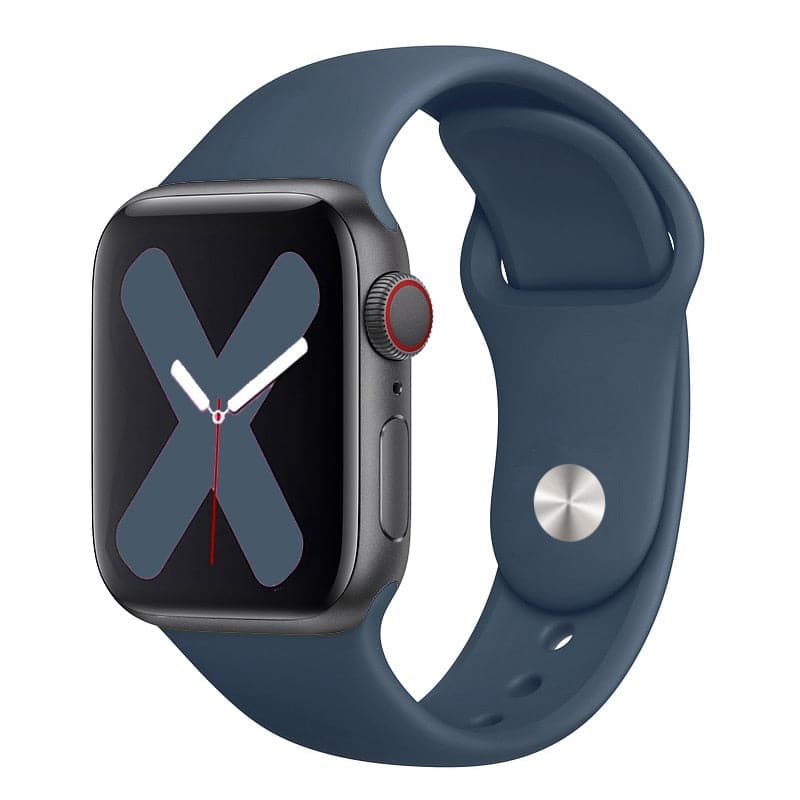 Bracelets Apple Watch Bleu nuit 38 40 41 42 44 45 49 mm compatible serie 1 2 3 4 5 6 7 8 se et Ultra Bracelet en silicone classique foncé eWatch Straps