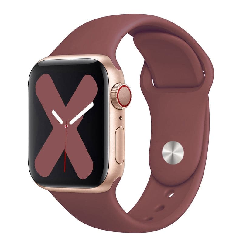 Bracelets Apple Watch Bordeau 38 40 41 42 44 45 49 mm compatible serie 1 2 3 4 5 6 7 8 se et Ultra Bracelet en silicone classique foncé eWatch Straps