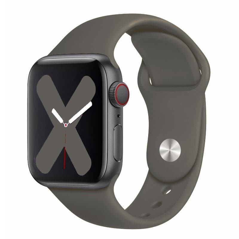 Bracelets Apple Watch Cacao 38 40 41 42 44 45 49 mm compatible serie 1 2 3 4 5 6 7 8 se et Ultra Bracelet en silicone classique foncé eWatch Straps