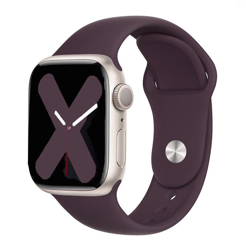 Bracelets Apple Watch Cerise noire 38 40 41 42 44 45 49 mm compatible serie 1 2 3 4 5 6 7 8 se et Ultra Bracelet en silicone classique foncé eWatch Straps