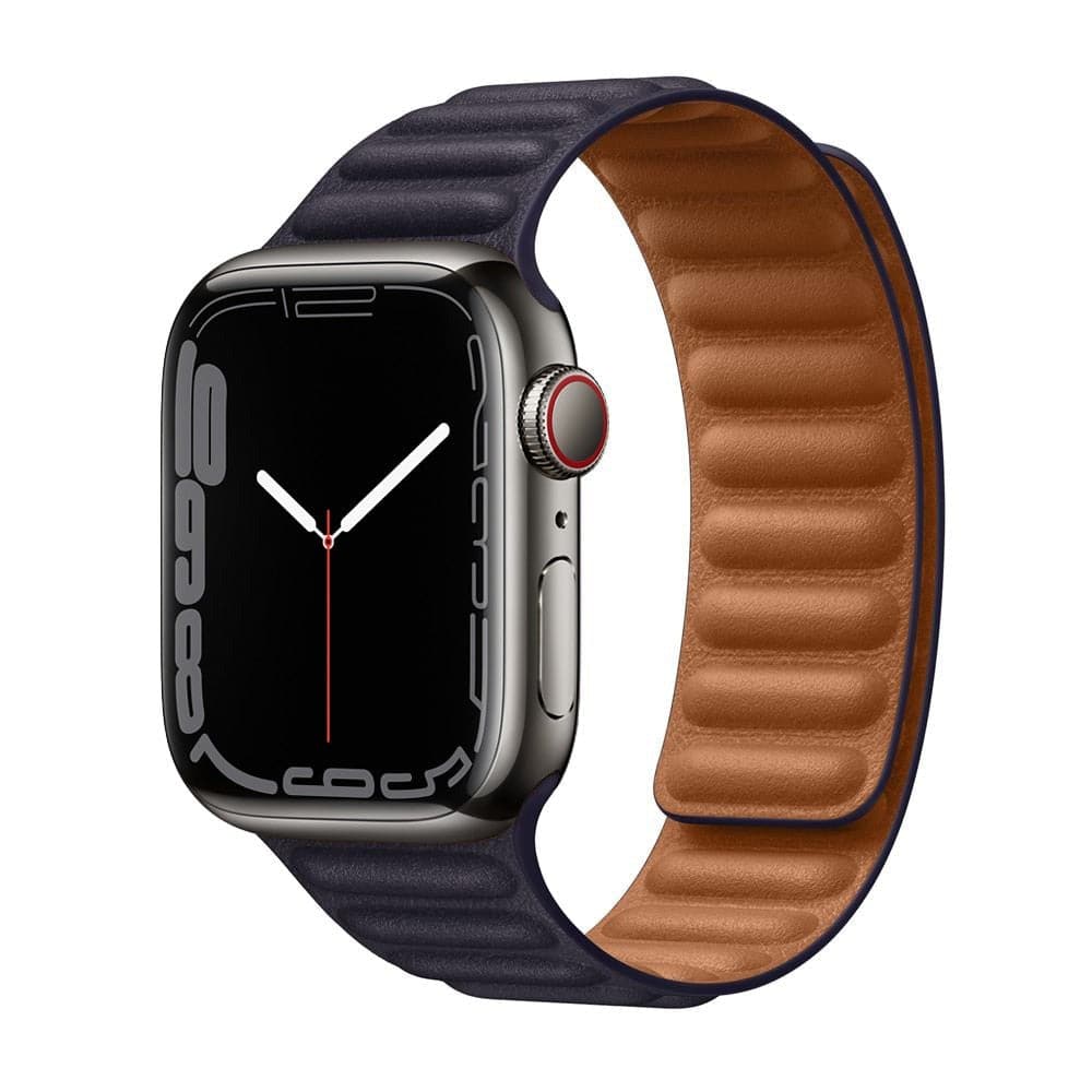 Bracelets Apple Watch Encre noire 38 40 41 42 44 45 49 mm compatible serie 1 2 3 4 5 6 7 8 se et Ultra Boucle magnétique en cuir eWatch Straps