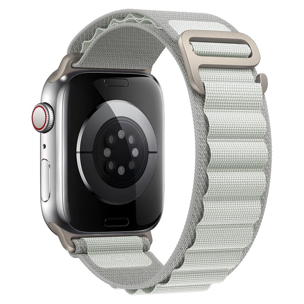 Bracelets Apple Watch Gris clair 38 40 41 42 44 45 49 mm compatible serie 1 2 3 4 5 6 7 8 se et Ultra Boucle Alpine eWatch Straps