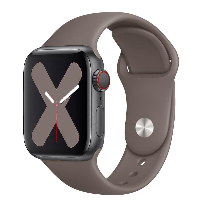 Bracelets Apple Watch Gris côtier 38 40 41 42 44 45 49 mm compatible serie 1 2 3 4 5 6 7 8 se et Ultra Bracelet en silicone classique foncé eWatch Straps