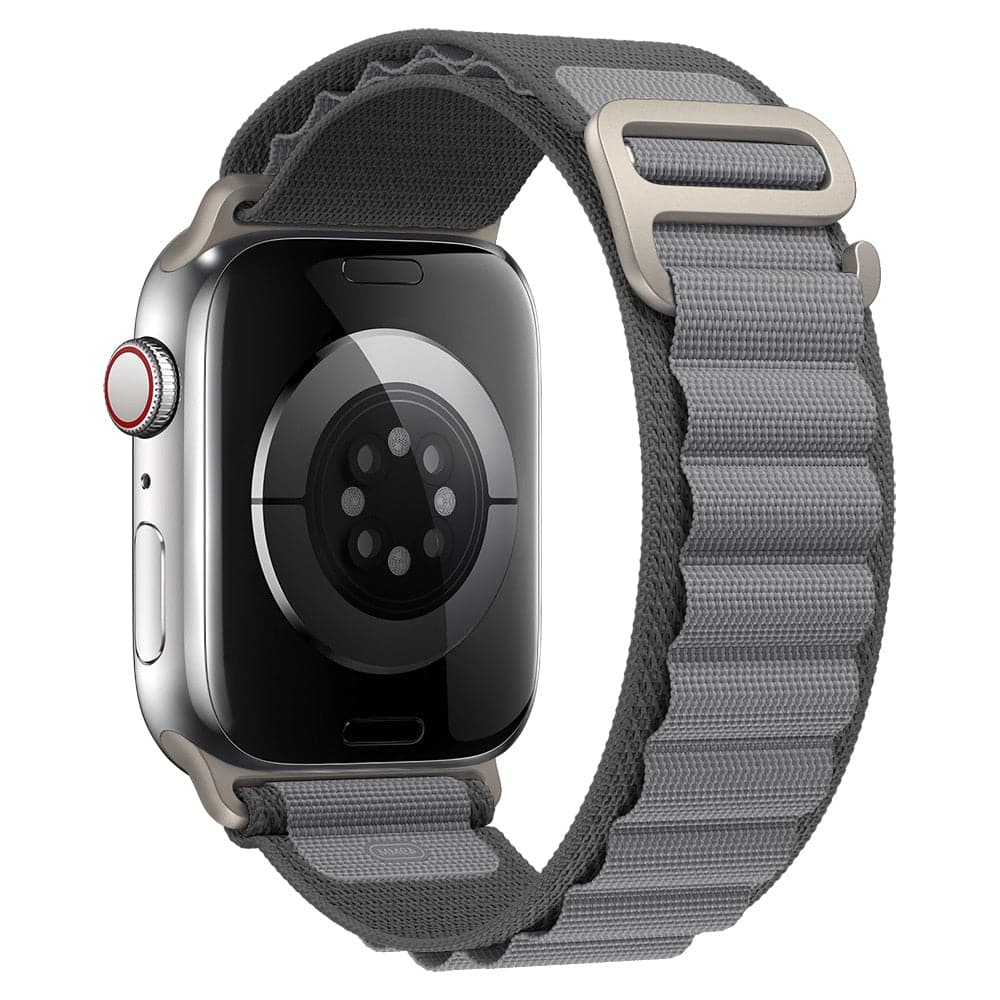Bracelets Apple Watch Gris foncé 38 40 41 42 44 45 49 mm compatible serie 1 2 3 4 5 6 7 8 se et Ultra Boucle Alpine eWatch Straps