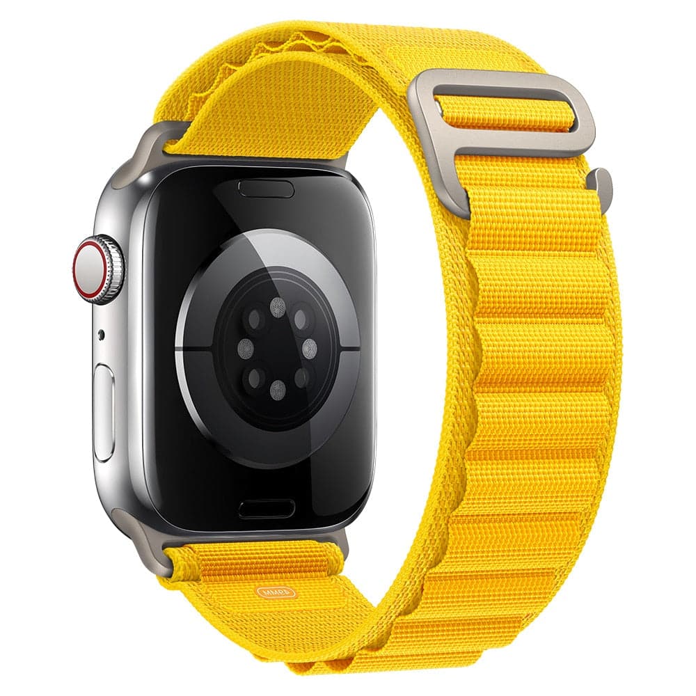 Bracelets Apple Watch Jaune 38 40 41 42 44 45 49 mm compatible serie 1 2 3 4 5 6 7 8 se et Ultra Boucle Alpine eWatch Straps