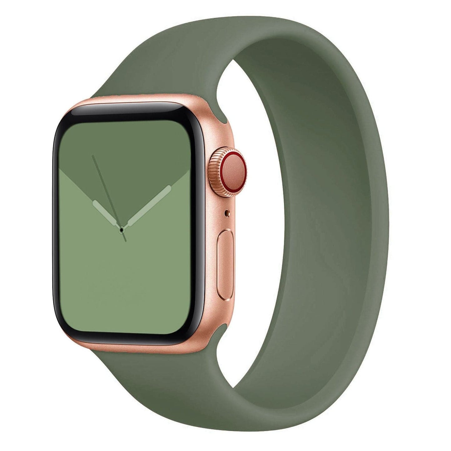 Bracelets Apple Watch Kaki 38 40 41 42 44 45 49 mm XS compatible serie 1 2 3 4 5 6 7 8 se et Ultra Bracelet en silicone monobloc clair eWatch Straps