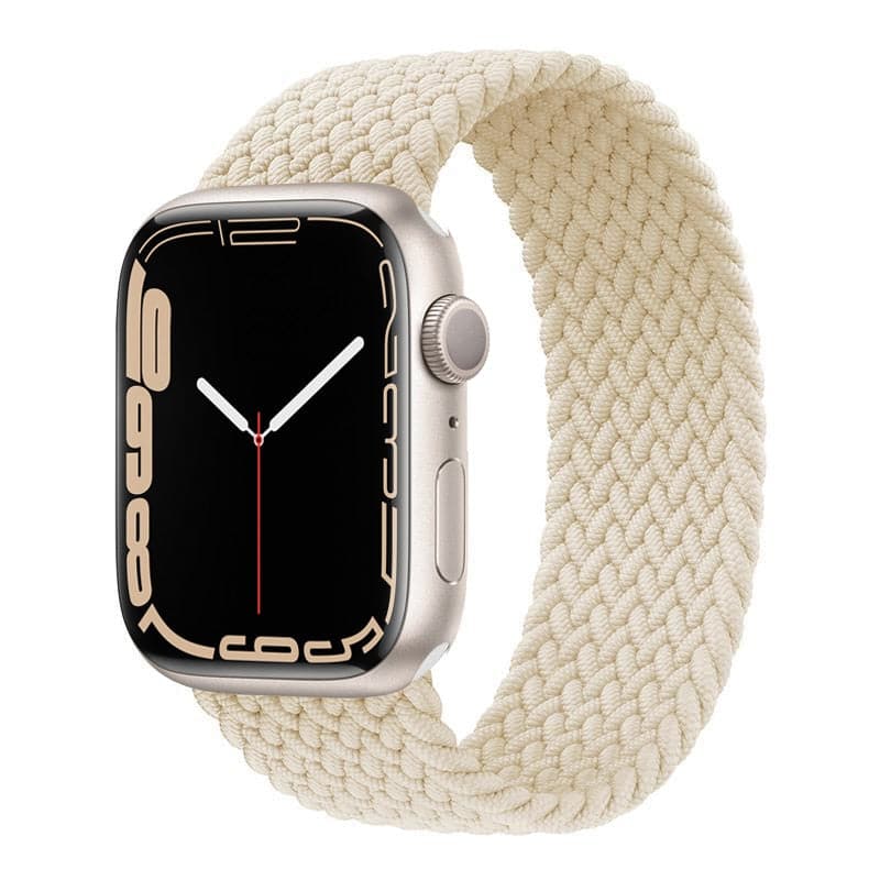 Bracelets Apple Watch Lumière stellaire 38 40 41 42 44 45 49 mm S compatible serie 1 2 3 4 5 6 7 8 se et Ultra Bracelet tressé uni eWatch Straps