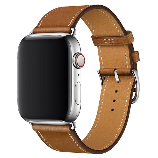 Bracelets Apple Watch Marron 38 40 41 42 44 45 49 mm compatible serie 1 2 3 4 5 6 7 8 se et Ultra Bracelet cuir classique uni eWatch Straps