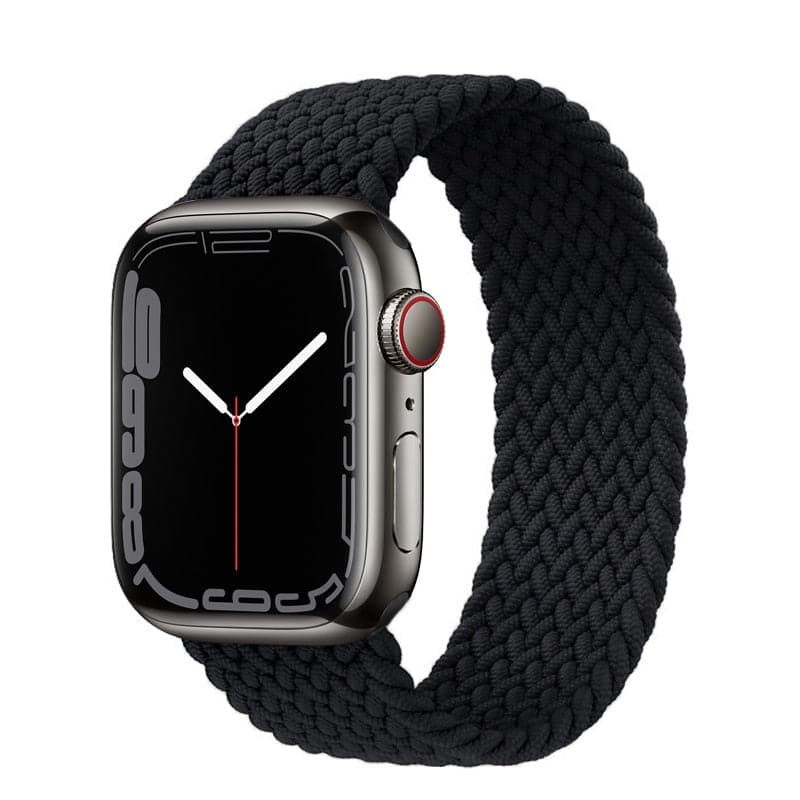 Bracelets Apple Watch Noir 38 40 41 42 44 45 49 mm S compatible serie 1 2 3 4 5 6 7 8 se et Ultra Bracelet tressé uni eWatch Straps