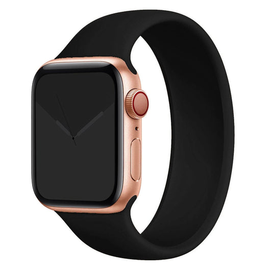 Bracelets Apple Watch Noir 38 40 41 42 44 45 49 mm XS compatible serie 1 2 3 4 5 6 7 8 se et Ultra Bracelet en silicone monobloc foncé eWatch Straps