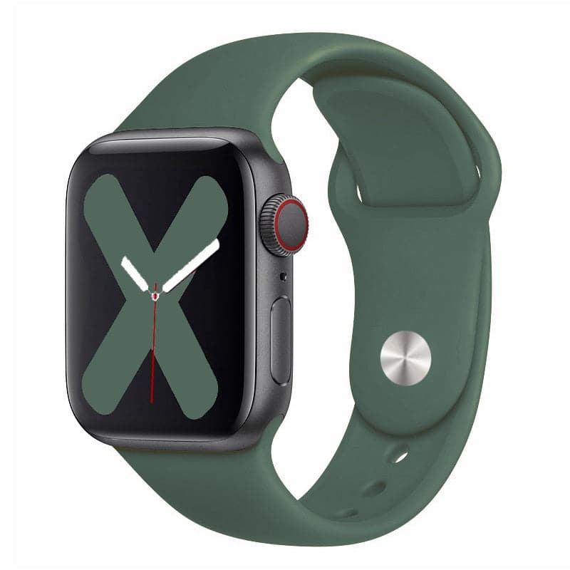Bracelets Apple Watch Olive 38 40 41 42 44 45 49 mm compatible serie 1 2 3 4 5 6 7 8 se et Ultra Bracelet en silicone classique foncé eWatch Straps