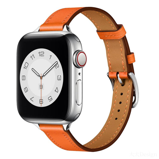 Bracelets Apple Watch Orange 38 40 41 42 44 45 49 mm compatible serie 1 2 3 4 5 6 7 8 se et Ultra Bracelet cuir classique affiné eWatch Straps