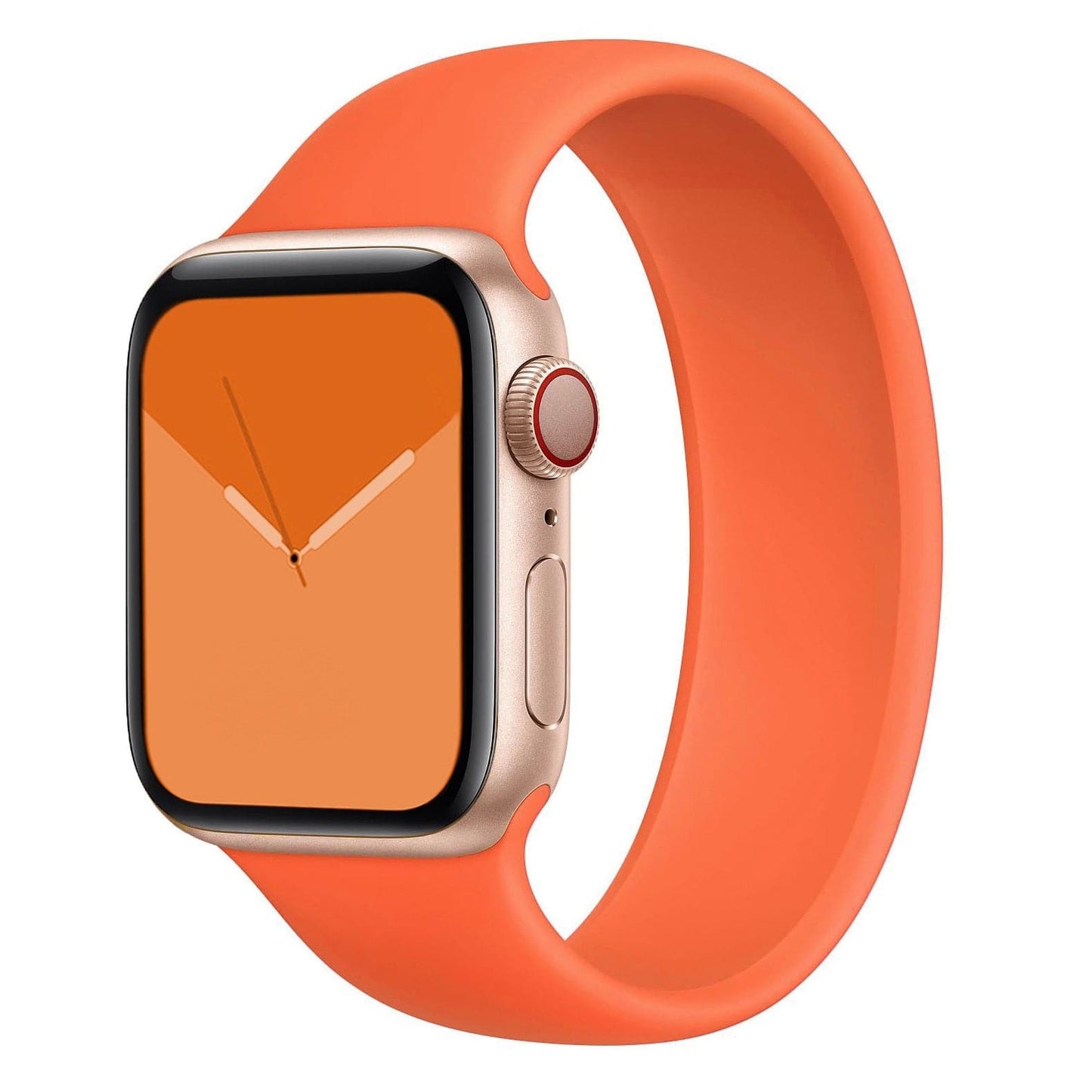 Bracelets Apple Watch Orange 38 40 41 42 44 45 49 mm XS compatible serie 1 2 3 4 5 6 7 8 se et Ultra Bracelet en silicone monobloc clair eWatch Straps