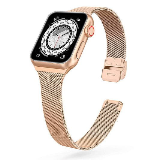 Bracelets Apple Watch Rose champagne 38 40 41 42 44 45 49 mm compatible serie 1 2 3 4 5 6 7 8 se et Ultra Bracelet milanais affiné eWatch Straps