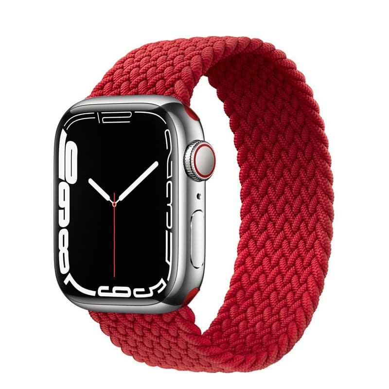 Bracelets Apple Watch Rouge 38 40 41 42 44 45 49 mm S compatible serie 1 2 3 4 5 6 7 8 se et Ultra Bracelet tressé uni eWatch Straps