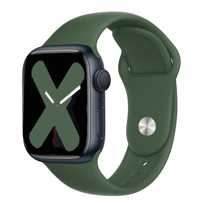 Bracelets Apple Watch Trèfle 38 40 41 42 44 45 49 mm compatible serie 1 2 3 4 5 6 7 8 se et Ultra Bracelet en silicone classique foncé eWatch Straps