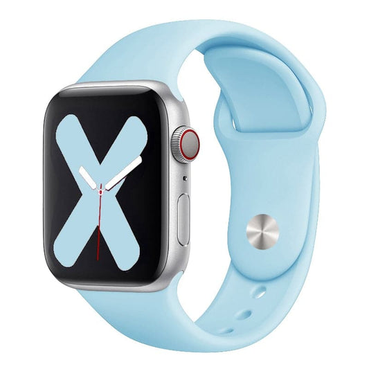 Bracelets Apple Watch Turquoise 38 40 41 42 44 45 49 mm compatible serie 1 2 3 4 5 6 7 8 se et Ultra Bracelet en silicone classique clair eWatch Straps