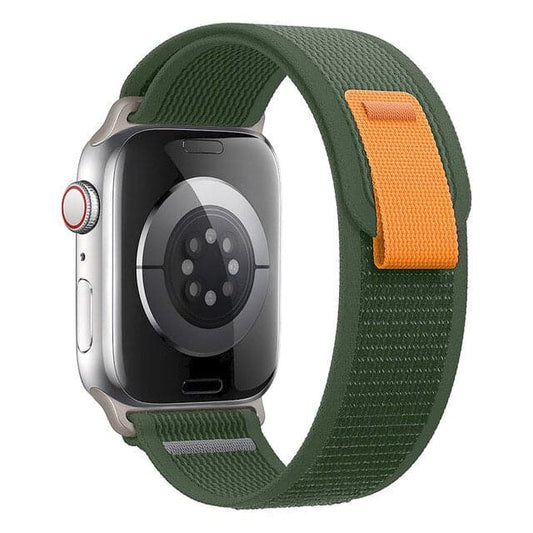 Bracelets Apple Watch Vert Army 38 40 41 42 44 45 49 mm compatible serie 1 2 3 4 5 6 7 8 se et Ultra Boucle Trail uni eWatch Straps