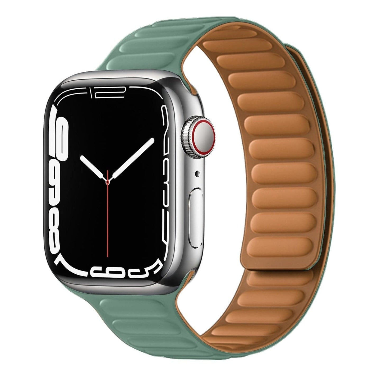Bracelets Apple Watch Vert sapin 38 40 41 42 44 45 49 mm compatible serie 1 2 3 4 5 6 7 8 se et Ultra Boucle magnétique en silicone eWatch Straps