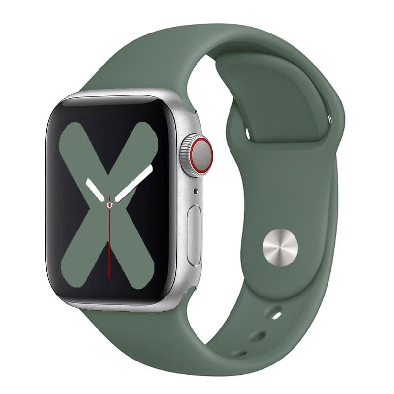 Bracelets Apple Watch Vert sapin 38 40 41 42 44 45 49 mm compatible serie 1 2 3 4 5 6 7 8 se et Ultra Bracelet en silicone classique foncé eWatch Straps