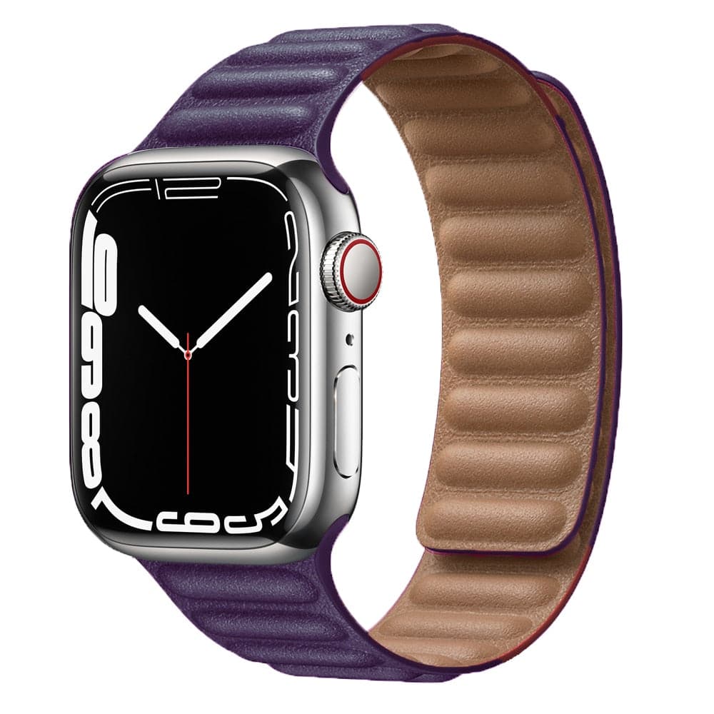Bracelets Apple Watch Violet 38 40 41 42 44 45 49 mm compatible serie 1 2 3 4 5 6 7 8 se et Ultra Boucle magnétique en cuir eWatch Straps