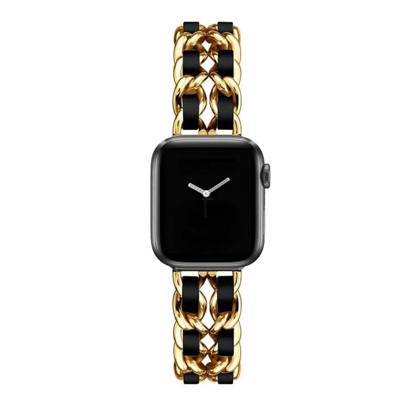 Bracelet de montre fin en cuir de lézard pour Apple Watch