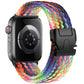 Bracelet Apple Watch nylon tressé Multicolore (Arc en ciel) – élastique et ajustable.