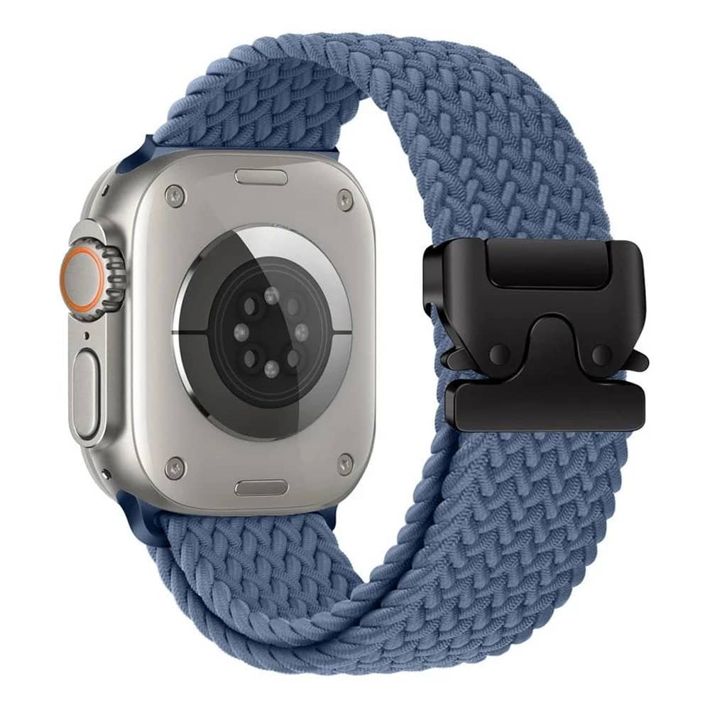 Bracelet Apple Watch Ultra en nylon tressé bleu ciel 49 mm – élastique et réglable.